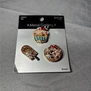 4 pc NEW Fun Food Brooch Bundle NWT